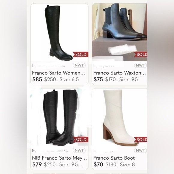 Franco Sarto Meyer Leather Riding Boots, Black, Full-back Zipper. NWOT - Picture 3 of 17